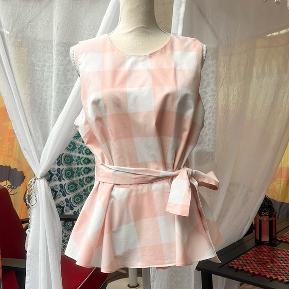 Buffalo Check Sleeveless Peplum Tank - Picture 10 of 10